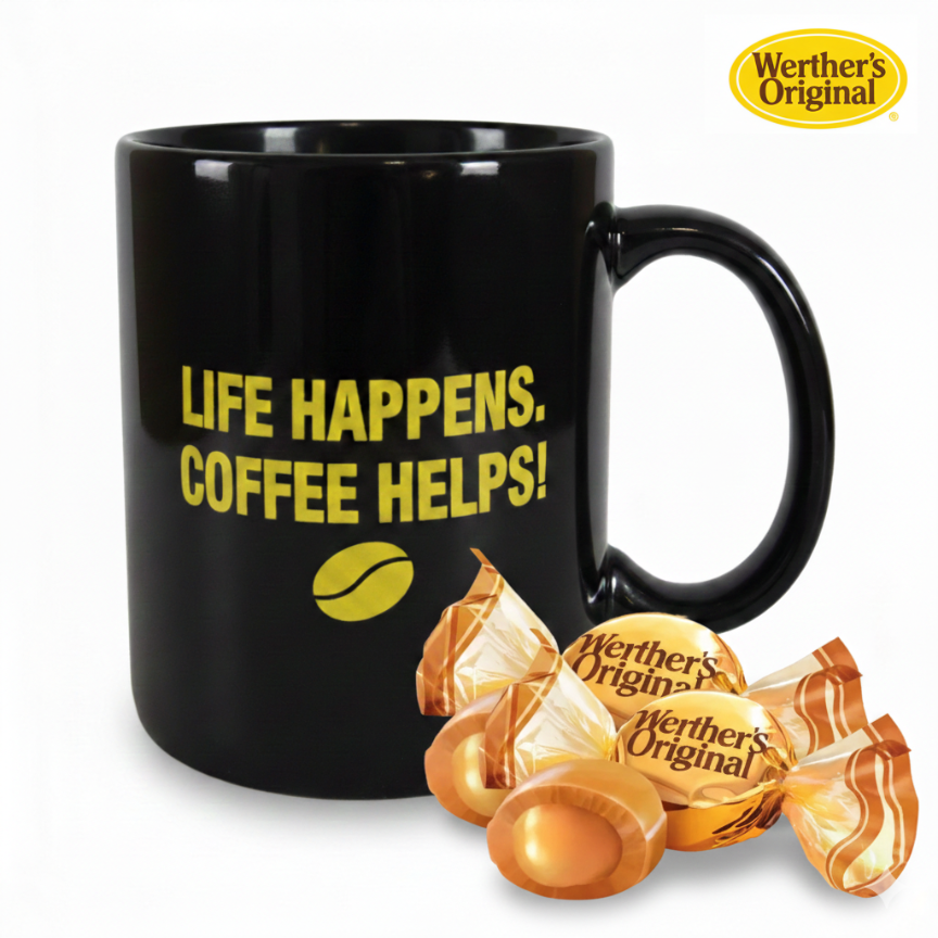 Life Happens. Coffee Helps! + Werther's Original