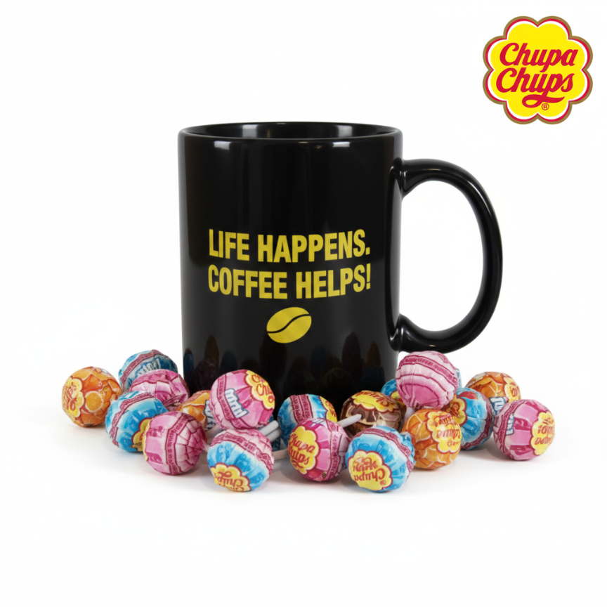 Life Happens. Coffee Helps! + Chupa Chups